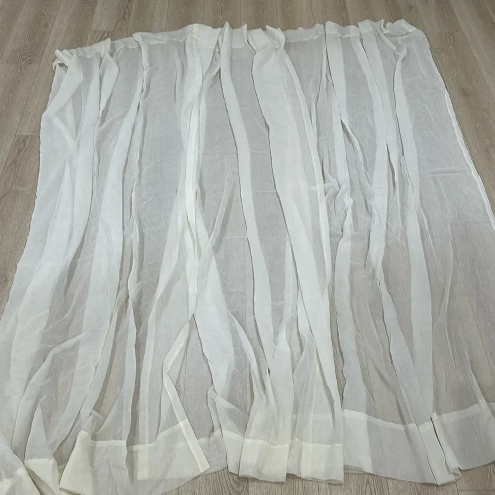 Cream textured fabric curtains